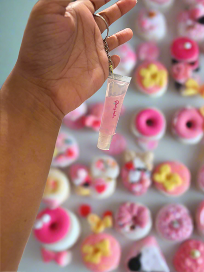 Disney Magic Lip Gloss key chain(with candy pink packaging bag)