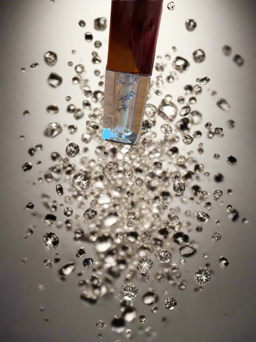 Diamond clear lip gloss