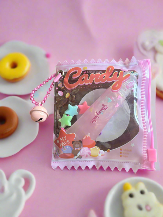 Disney Magic Lip Gloss key chain(with candy pink packaging bag)